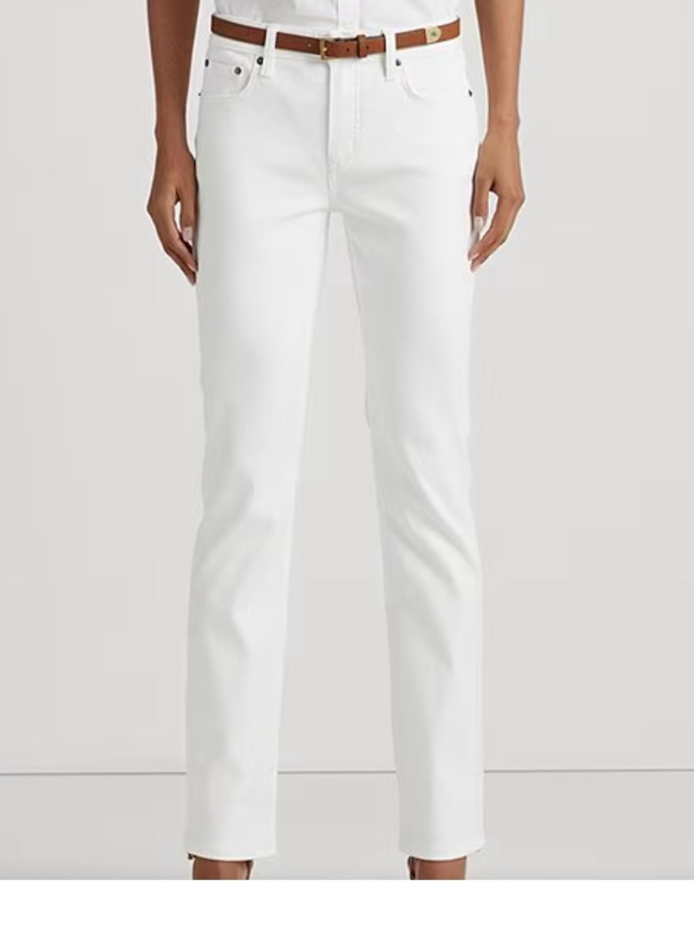 Ralph Lauren winter White Women's Straight-Leg Jeans 4 stretch EUC